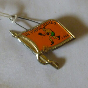 vintage 'Olympic Games, 1956', orange, collector's Badge, c.1956
